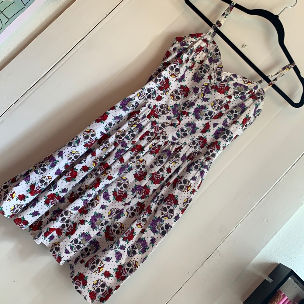 Pin up style Sugar skull dress with POCKETS!